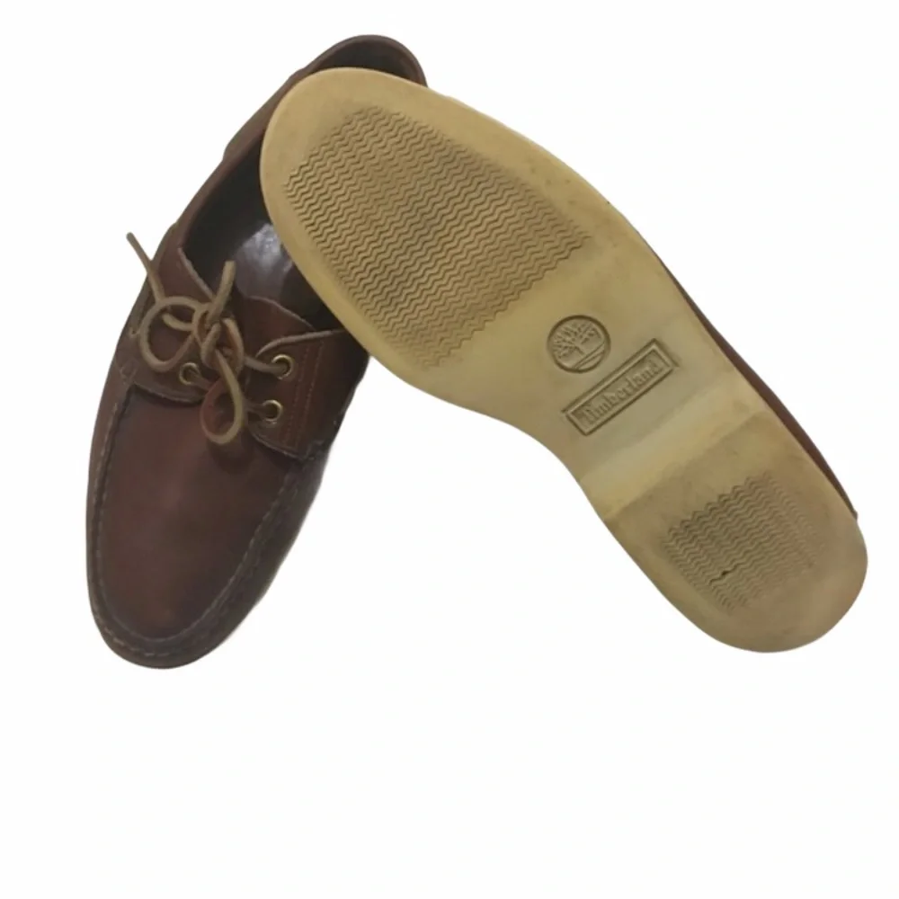 Timberland Leather Loafer Boat Shoes Brown School Classic Preppy Academia Sz 10N